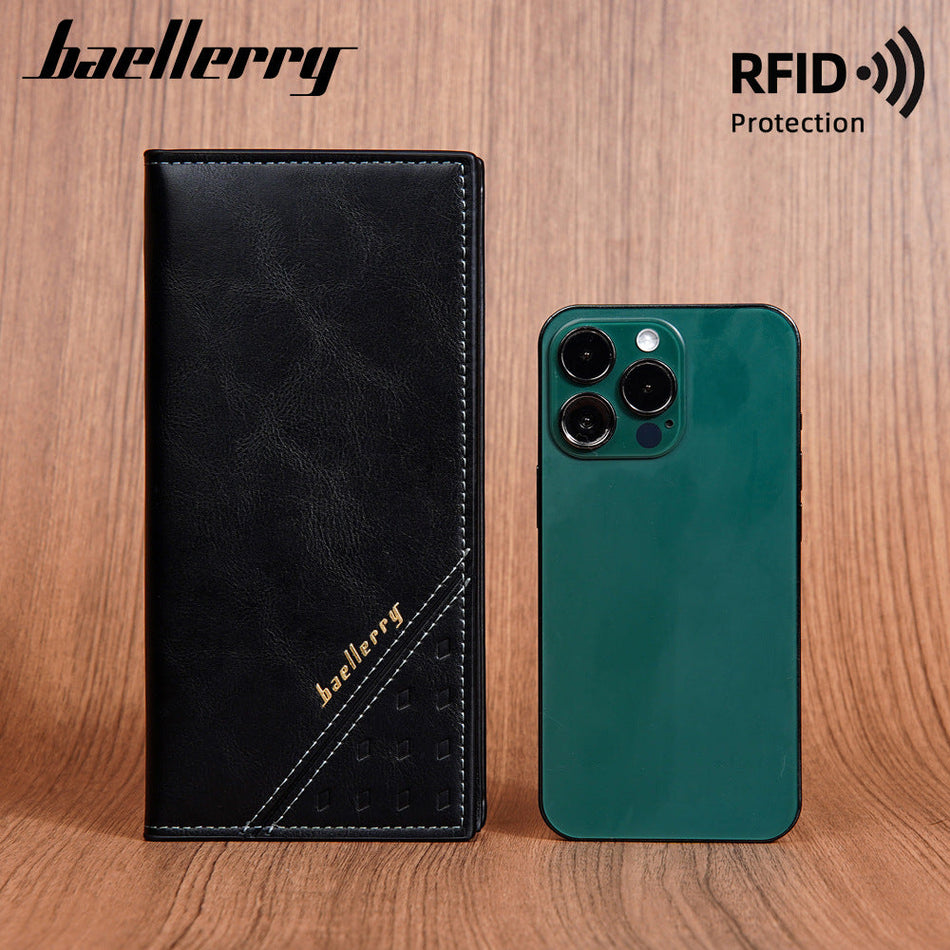 Baellerry Men's RFID Mid Length Phone Wallet Clutch Bag