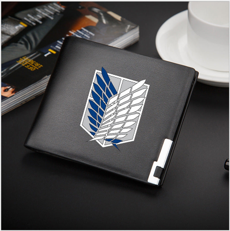 Anime Style PU Leather Men's Short Wallet with Card Slots