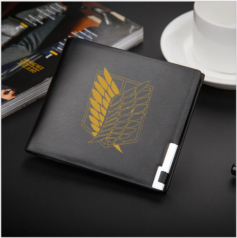 Anime Style PU Leather Men's Short Wallet with Card Slots