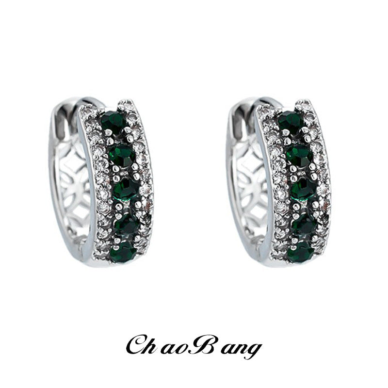 Zircon Earrings Unisex Light Luxury Fashion Ear Jewelry