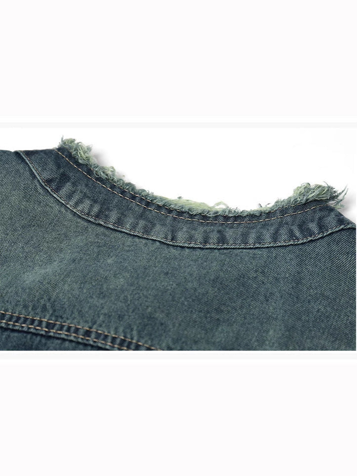 Women's Vintage Blue Short Denim Jacket Casual Outerwear