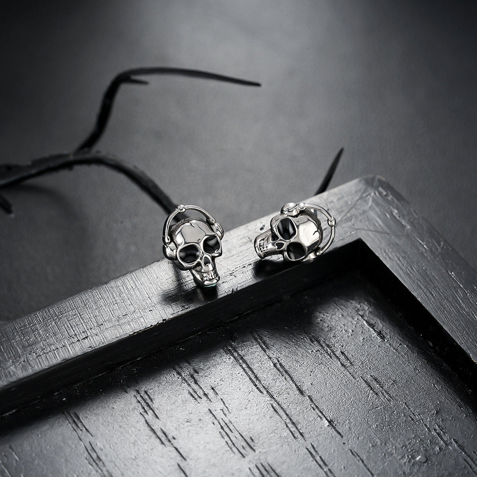 Skull Stud Earrings Unisex Niche Fashion Jewelry Accessories