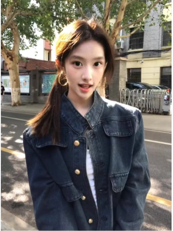 Women's Retro Short Denim Jacket Casual Chanel Style Top