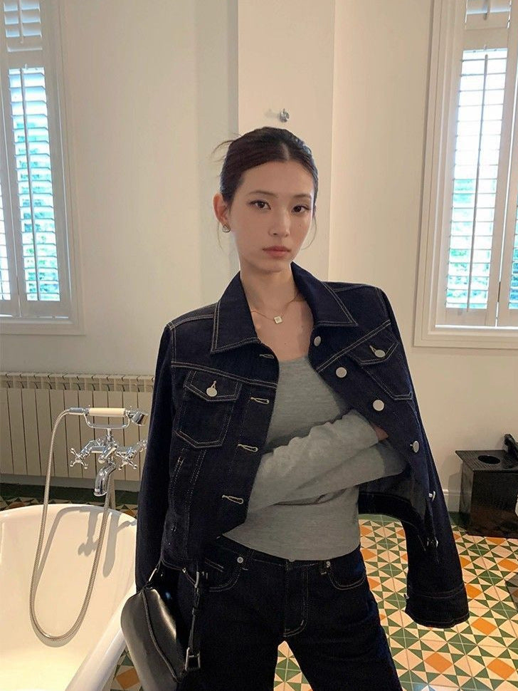 Women's Deconstructed Denim Jacket Loose Fit Casual Top