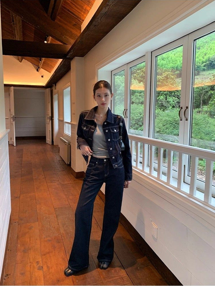 Women's Deconstructed Denim Jacket Loose Fit Casual Top