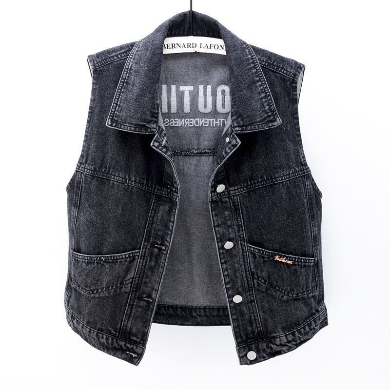 Women's Retro Denim Vest Loose Fit Casual Layering Jacket