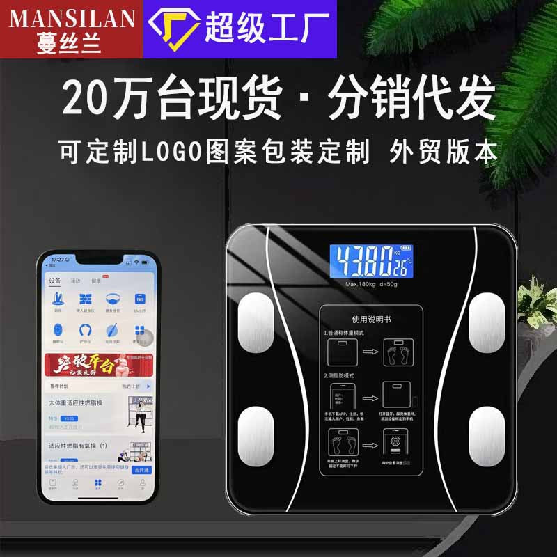 Bluetooth Smart Body Fat Scale with USB Rechargeable Design