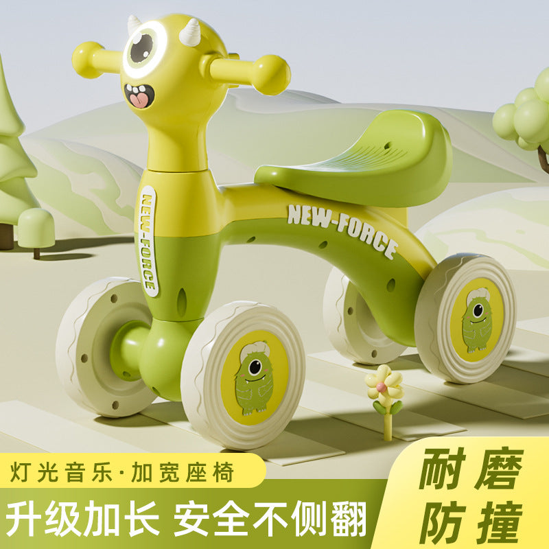 Children's Four-Wheel Pedal-Less Balance Bike and Toddler