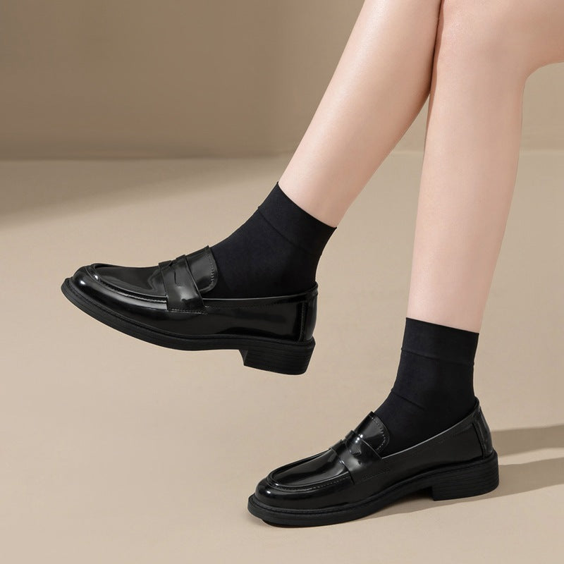 Women's British Style Slip-On Leather Casual Shoes