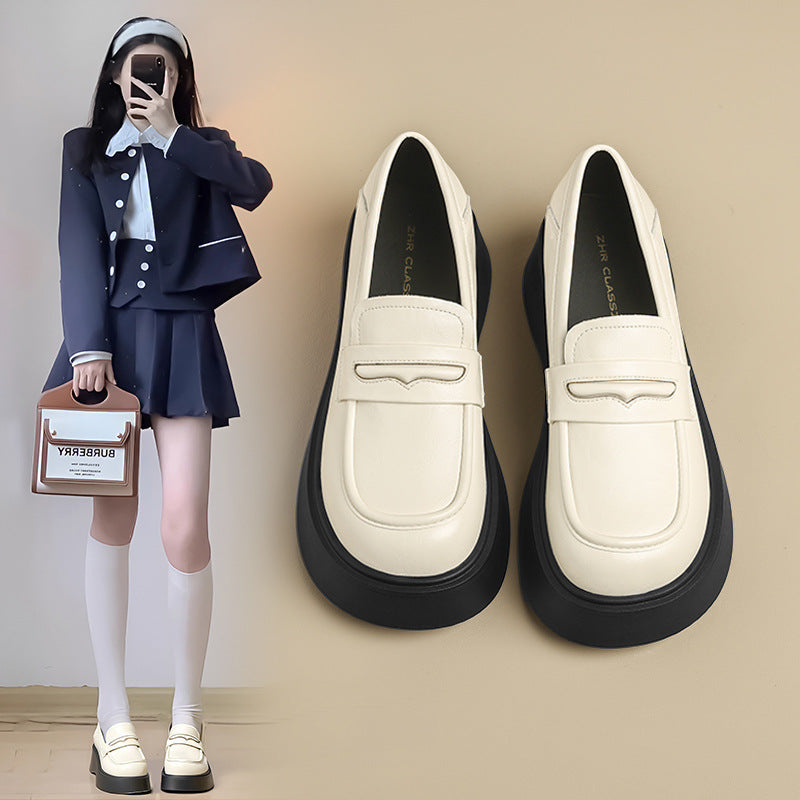 Women's Thick Sole Loafers Comfortable Casual Slip-On Shoes