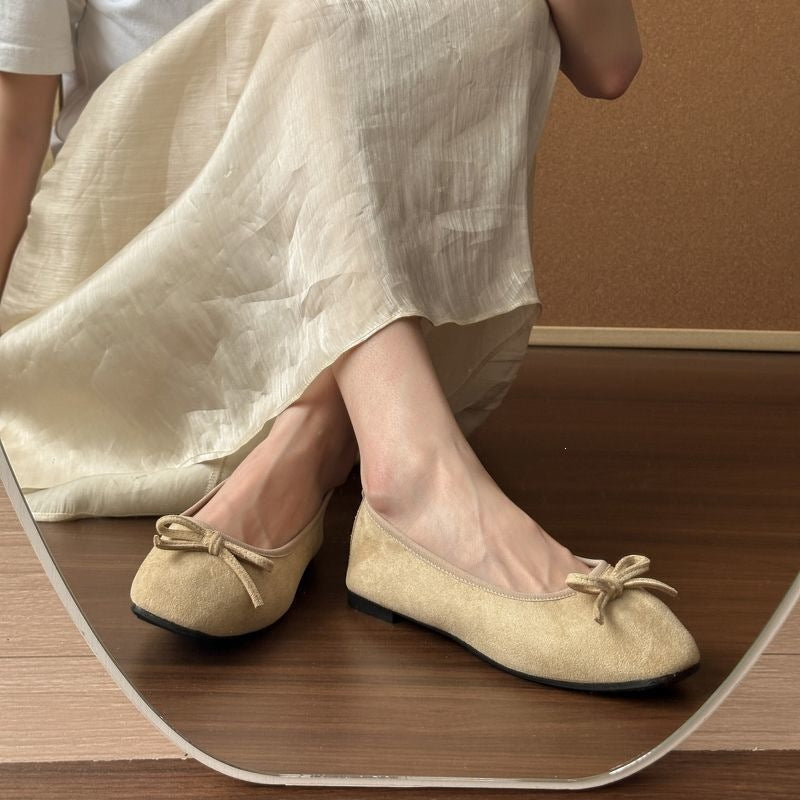 Women's Breathable Bow Ballet Flats Soft Sole Casual Shoes