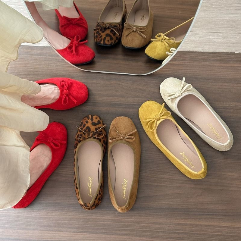 Women's Breathable Bow Ballet Flats Soft Sole Casual Shoes