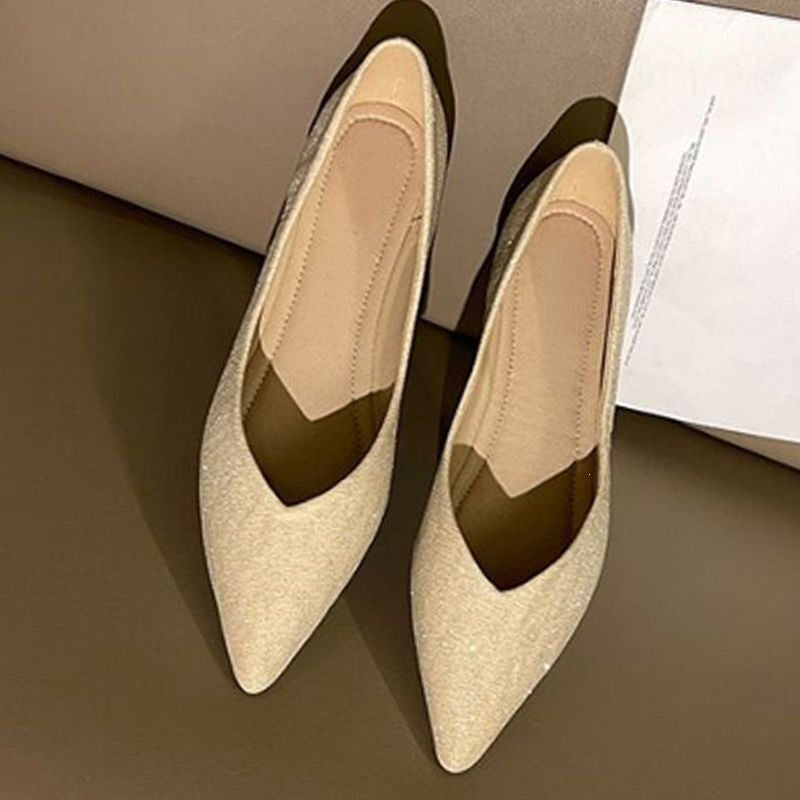 Women's Pointed Toe Ballet Flats Elegant Casual Slip-On Shoes