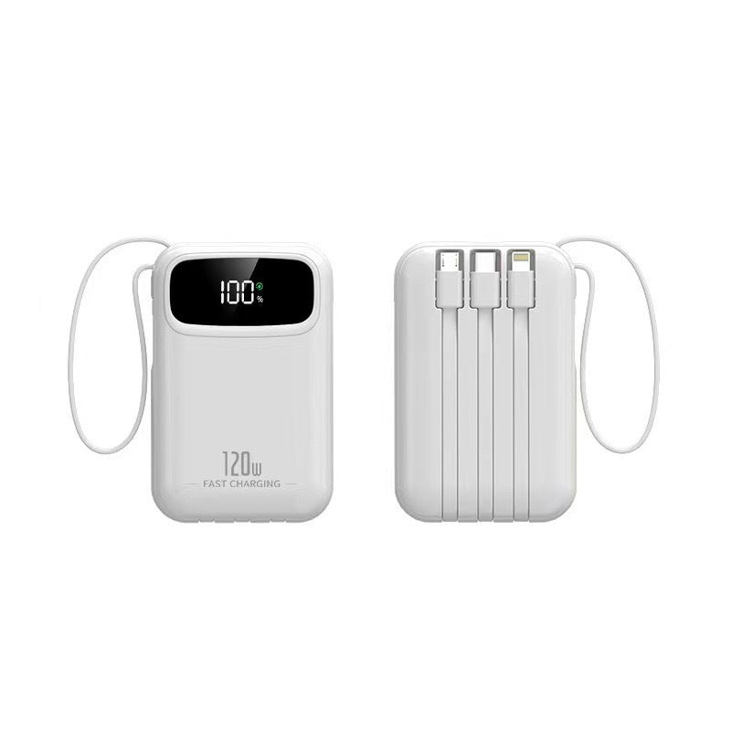 Mini Fast Charging Power Bank with Built-In Cable Large Capacity