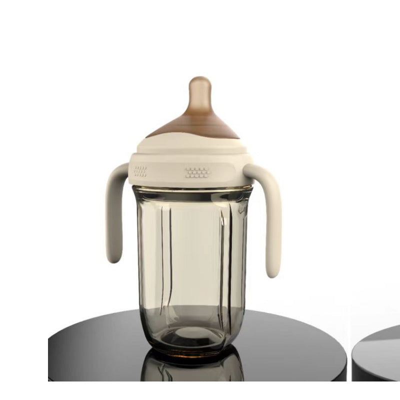 Wide-Neck Tapered PPSU Baby Feeding Bottle with Handles