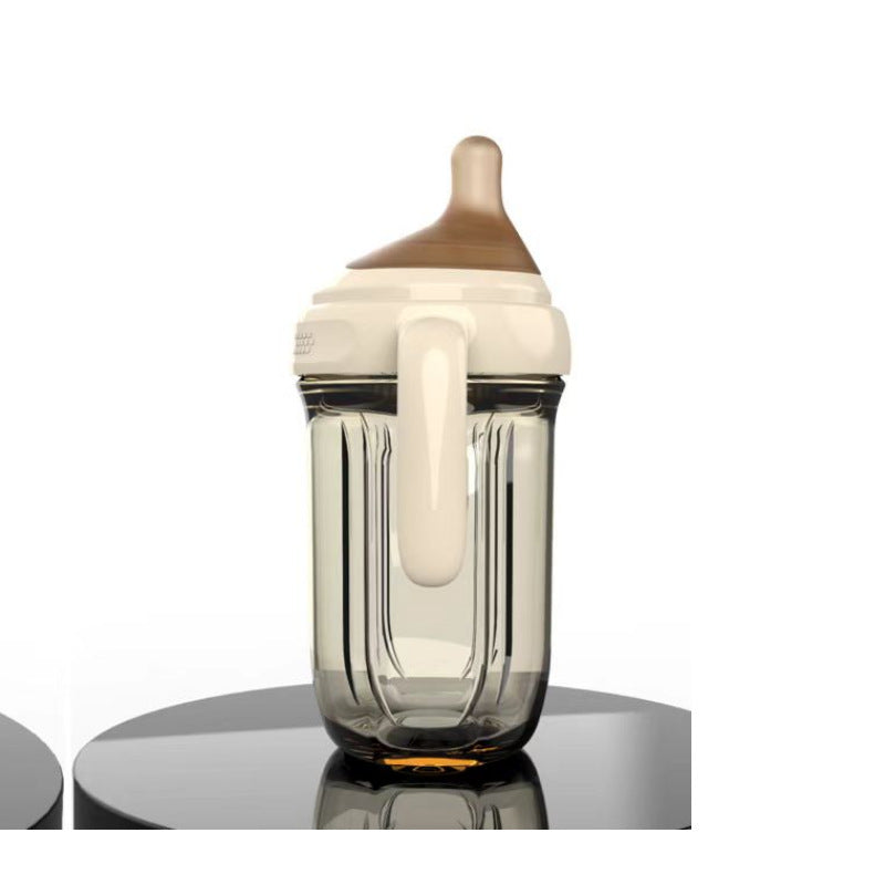 Wide-Neck Tapered PPSU Baby Feeding Bottle with Handles