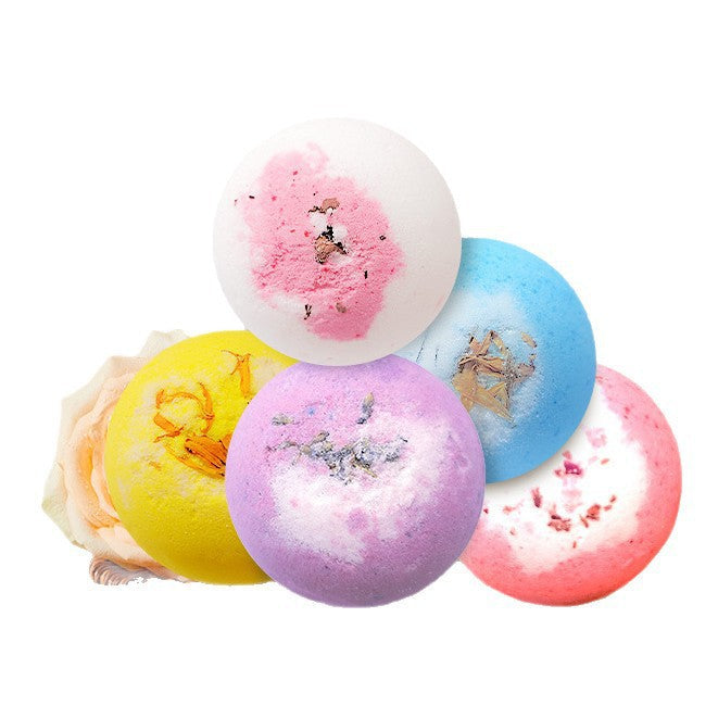 Rose Bubble Bath Bomb with Sea Salt & Essential Oils, 100g
