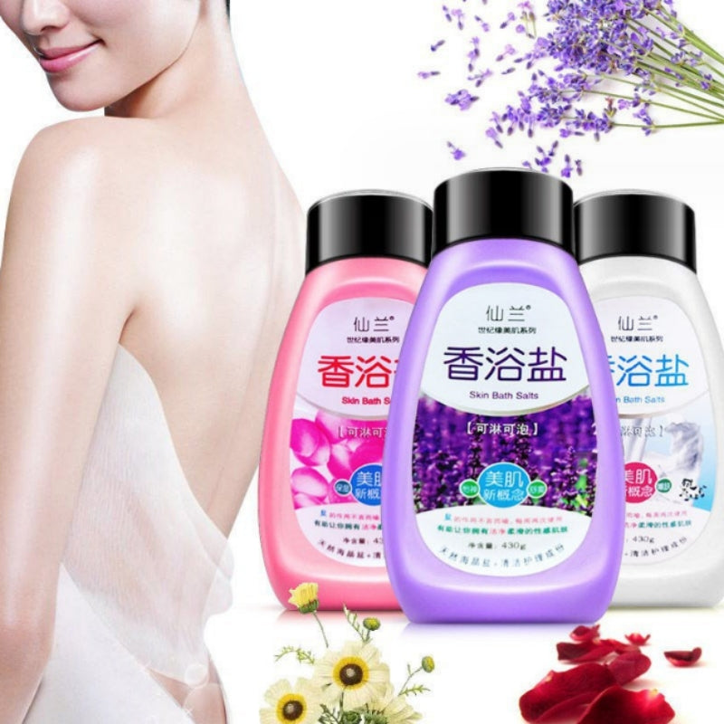 Sea Salt Bath Salt for Soaking & Exfoliating with Milk or Rose