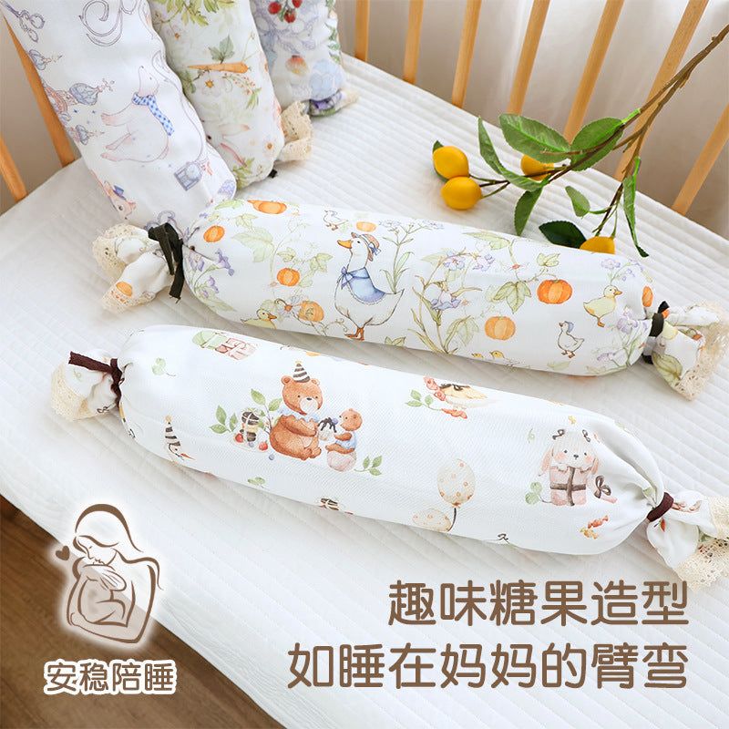 Candy-Shaped Bamboo Cotton Buckwheat Baby Bolster Pillow