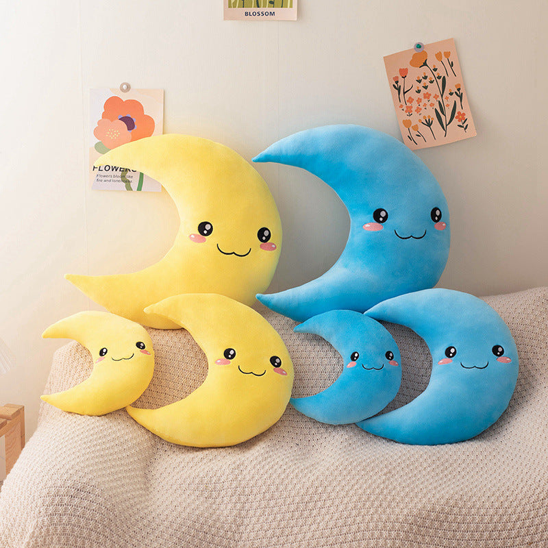 Crescent Moon Plush Throw Pillow and Comfort Cushion