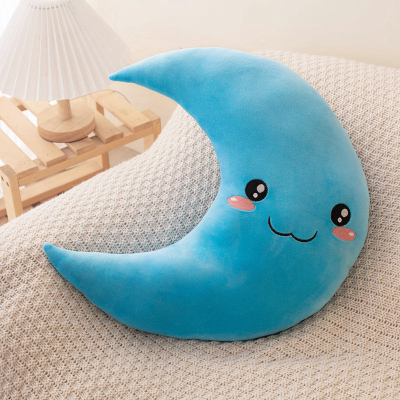 Crescent Moon Plush Throw Pillow and Comfort Cushion