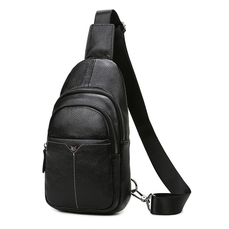 Genuine Leather Men's Retro Crossbody Chest Shoulder Bag