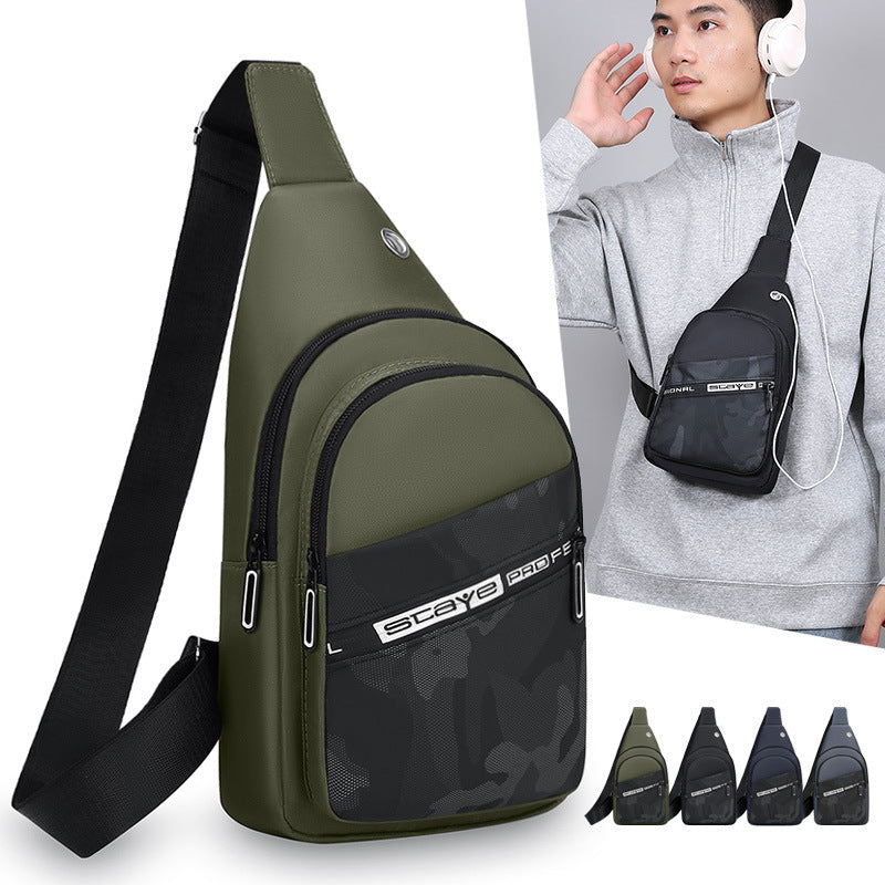 Men's Oxford Crossbody Chest Bag with Casual Shoulder Strap