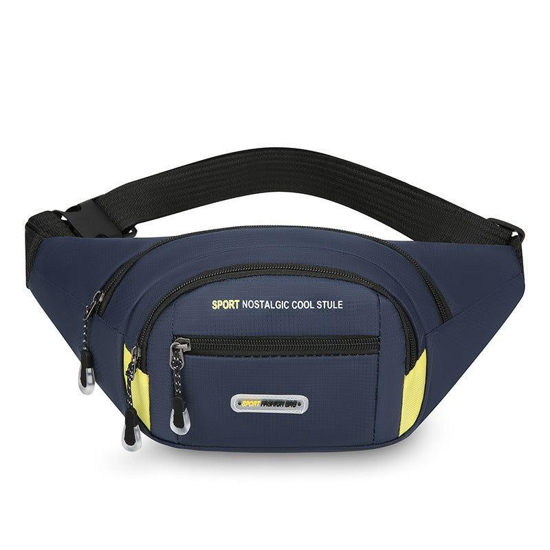Waterproof Nylon Men's Crossbody Waist Bag with Large Capacity