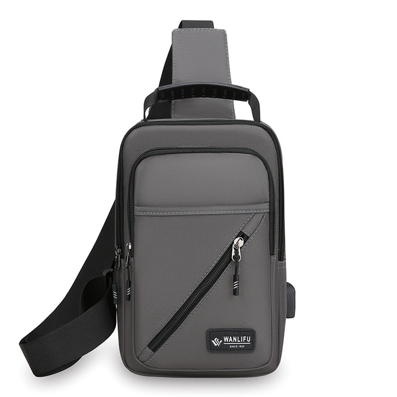 Men's Oxford Crossbody Chest Bag with Casual Shoulder Strap