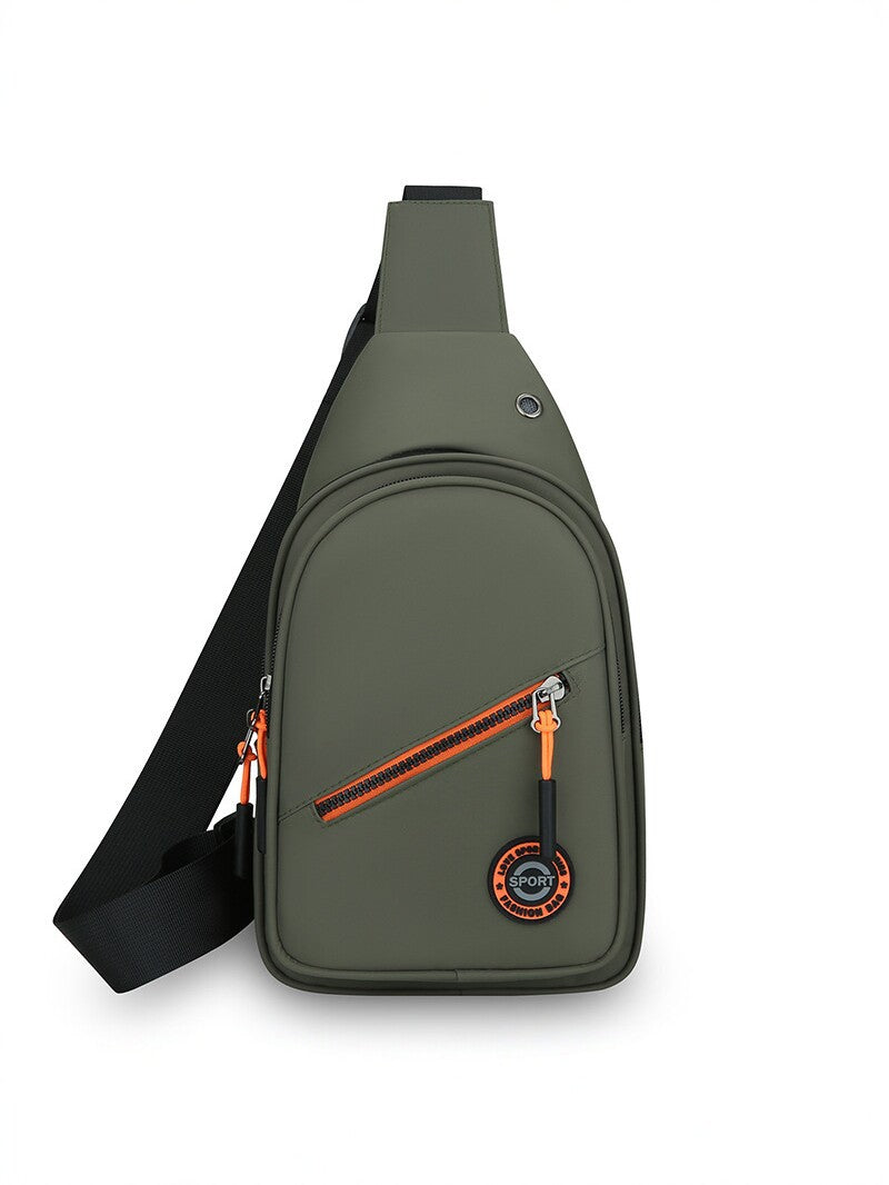 Men's Waterproof Oxford Crossbody Chest Bag with Multi Pockets