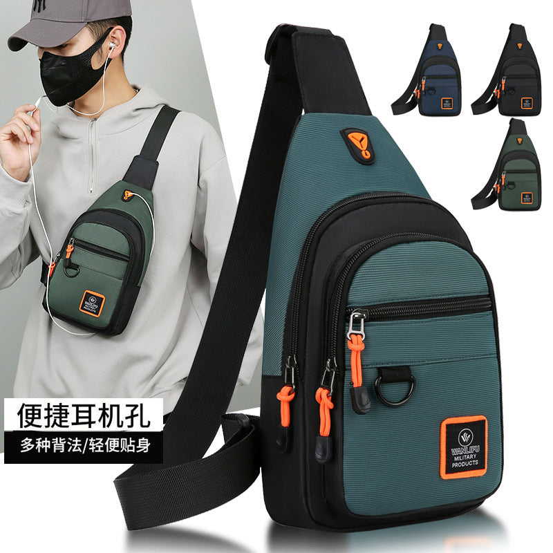 Men's Business Crossbody Chest Bag with Multi-Layer Storage