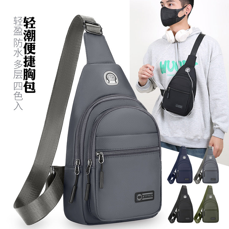 Men's Oxford Crossbody Chest Bag for Sports and Commuting
