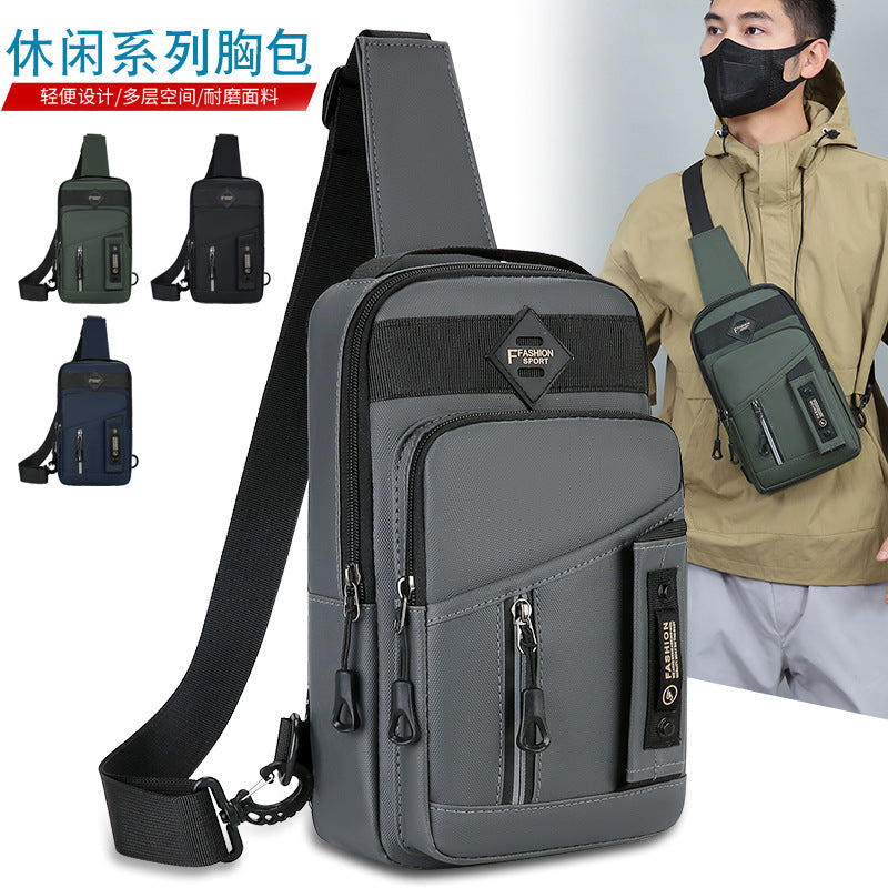 Men's Casual Crossbody Chest Bag with Portable Shoulder Strap