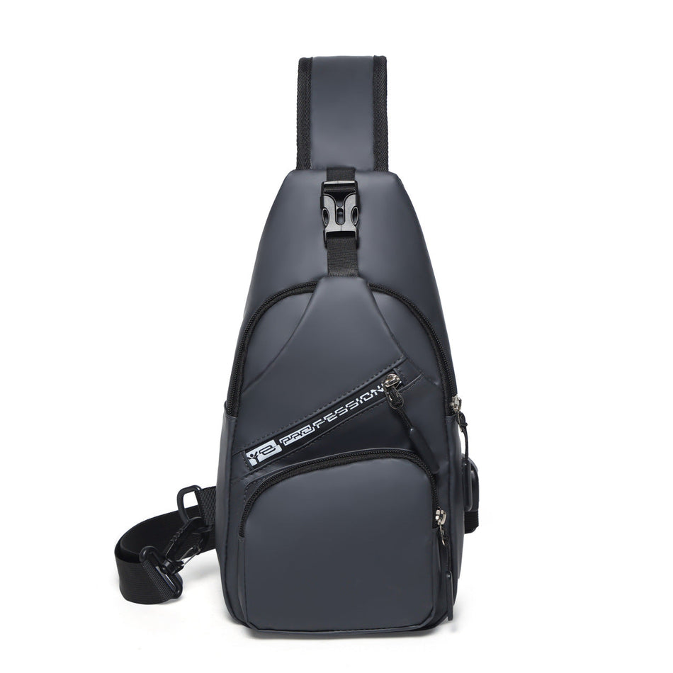 Men's Business Crossbody Chest Bag with USB Charging Port