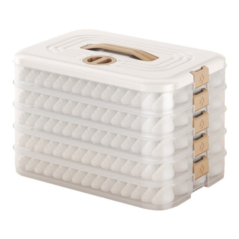 Food-Grade Plastic Dumpling Storage Box, Stackable Layers
