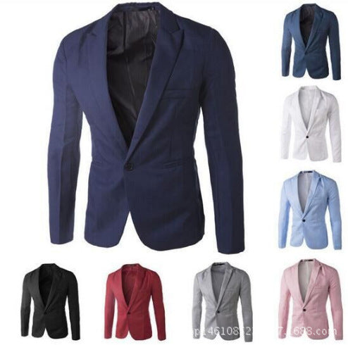 Men's Slim Fit Single-Breasted Casual Blazer Jacket