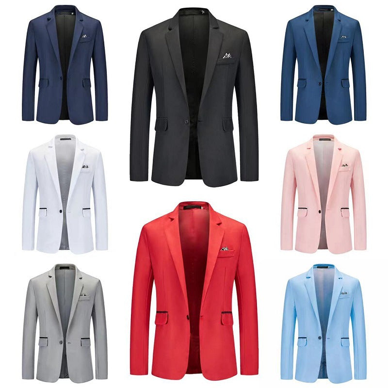 Men's Slim Fit Single-Breasted Formal Blazer for Weddings