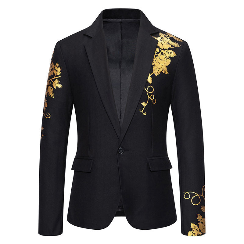 Men's Paisley Foil Print Formal Blazer for Weddings and Events