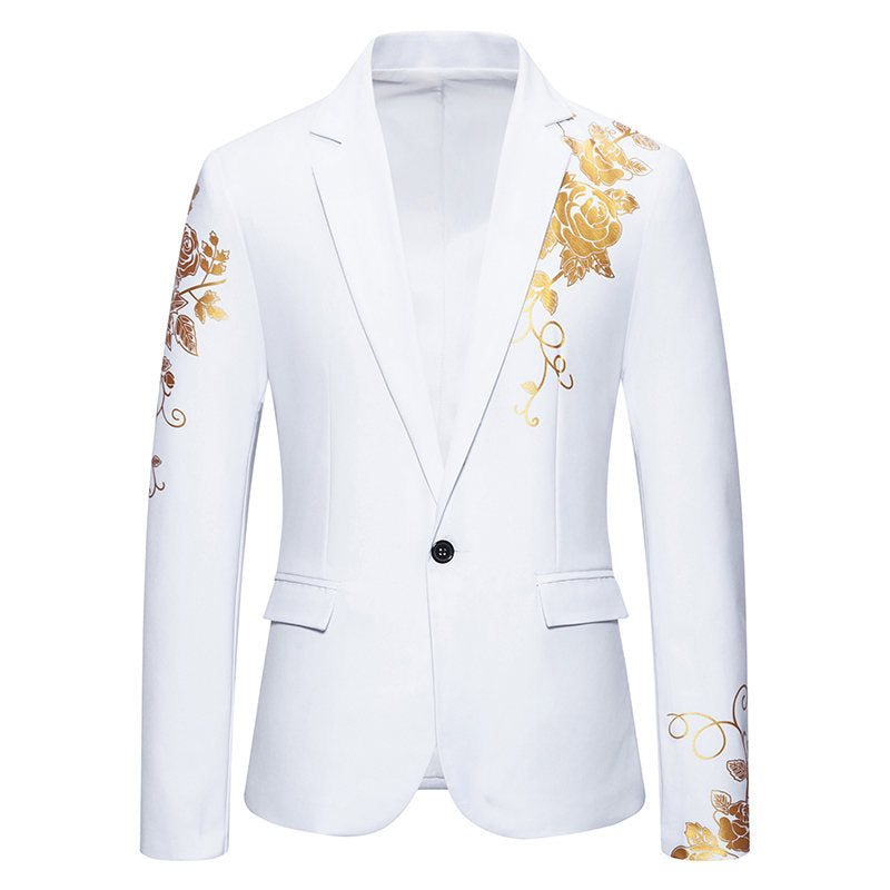 Men's Paisley Foil Print Formal Blazer for Weddings and Events