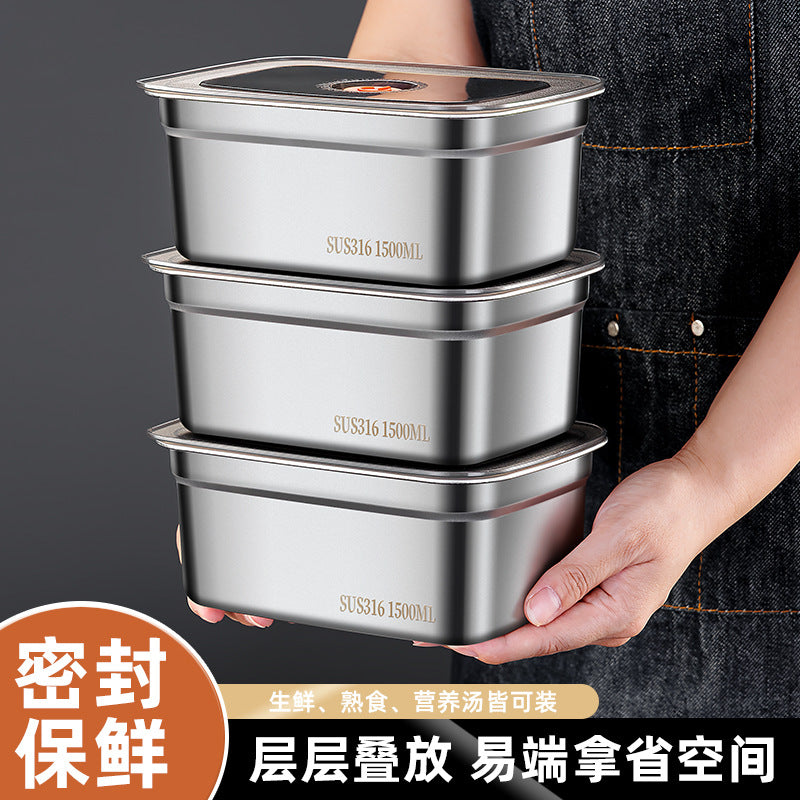 Rectangular 316 Stainless Steel Storage Box with Lid
