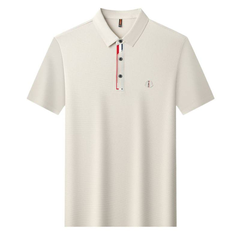Men's Embroidered Lapel Polo Shirt Short Sleeve Business Casual
