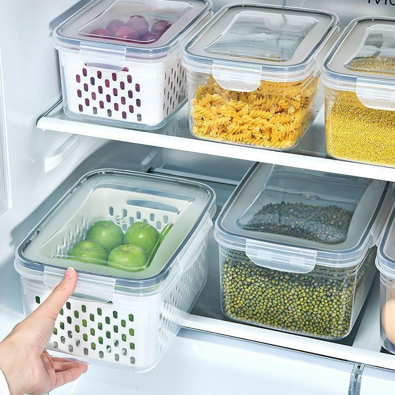 Double-Layer Drainage Storage Box for Fruits and Vegetables