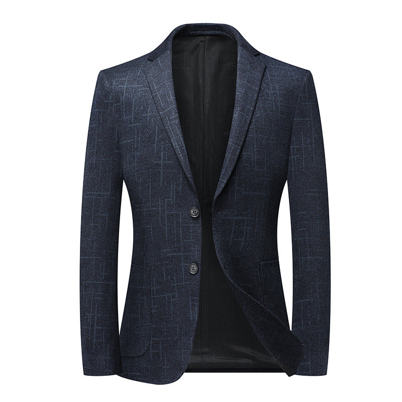 Men's Slim Fit Plaid Business Blazer Jacket