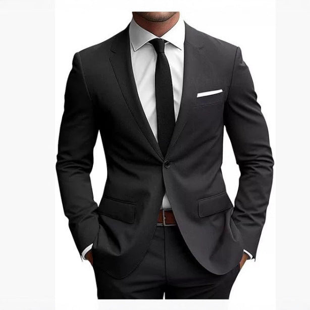 Men's Slim Fit Two-Piece Business Suit Set