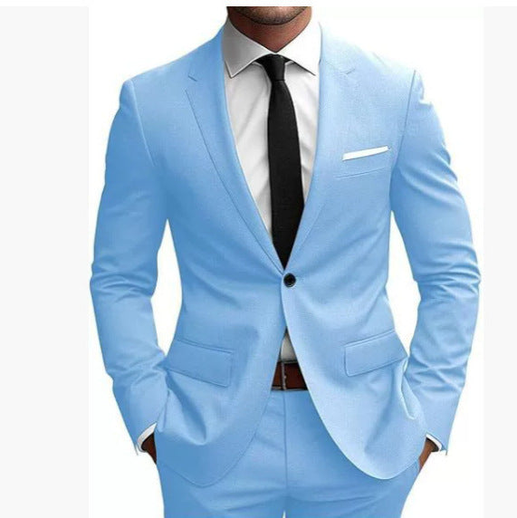 Men's Slim Fit Two-Piece Business Suit Set