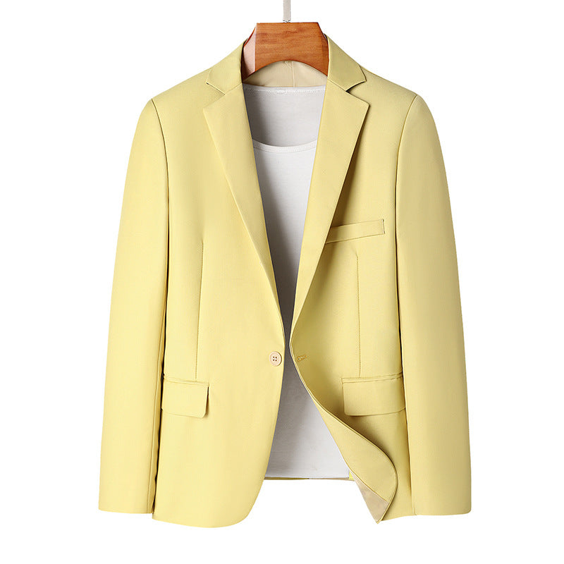 Men's Slim Fit Solid Color Business Casual Blazer Jacket