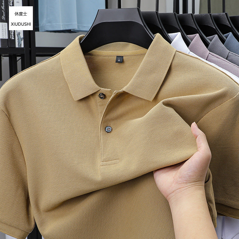 Men's 100% Cotton Mercerized Pique Polo Shirt Short Sleeve