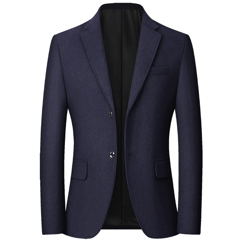 Men's Wool Blend Business Casual Suit Jacket with Classic Fit