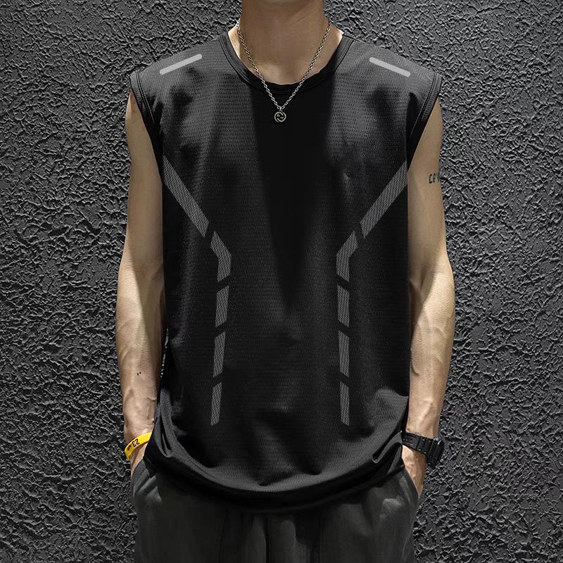 Men's Ice Silk Sleeveless Sports Vest Quick Dry Training Top
