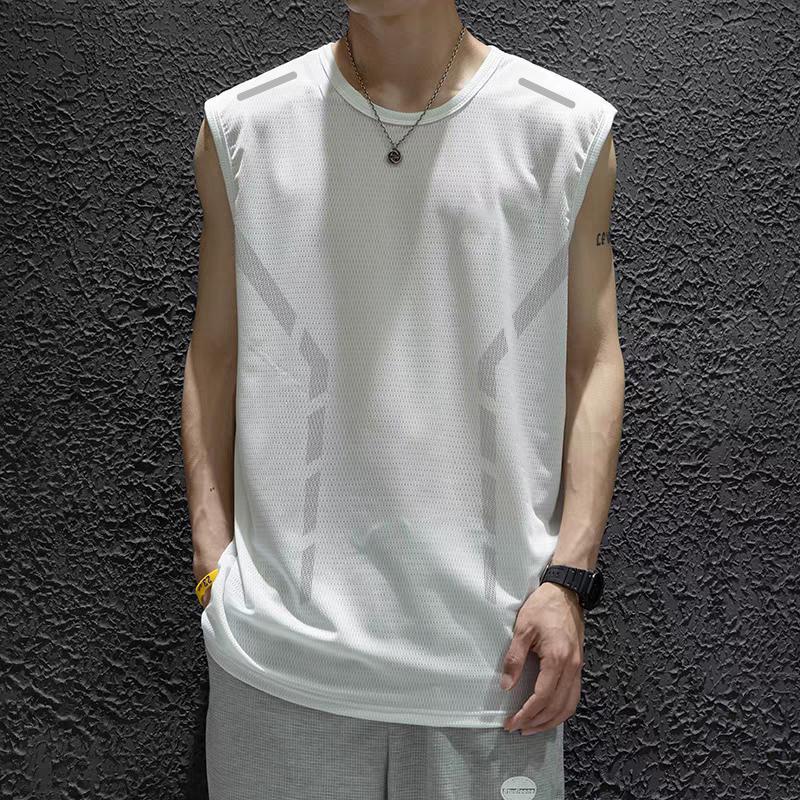 Men's Ice Silk Sleeveless Sports Vest Quick Dry Training Top